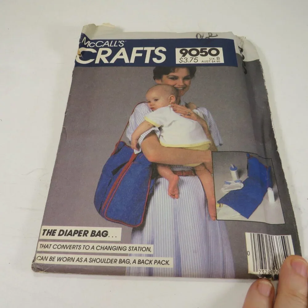 McCalls 9050 Sewing Pattern Baby Diaper Bag / Changing Mat, UNCUT